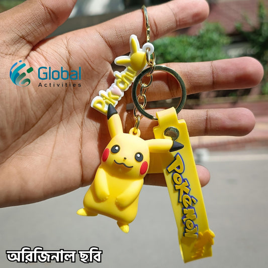 Pokemon Key Chain Anime Pikachu Fashion Keychain Bag Keyring Pendant Birthday Gift.