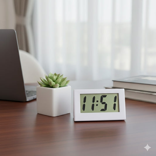 Mini Led Clock Triangle Upright Electronic Digital Screen Desktop Clock For Home Office Table Clocks Snooze Clock Bedroom Decor