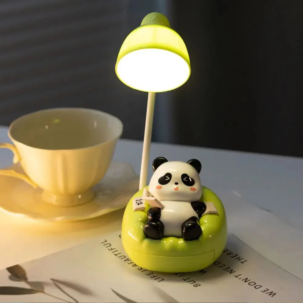 Rechargeable Sofa Panda Nightlight Ornament 360° Adjustable Cartoon Panda Mobile Phone Bracket USB-C Children's Sleep Light