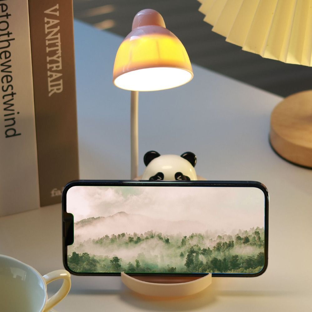 Rechargeable Sofa Panda Nightlight Ornament 360° Adjustable Cartoon Panda Mobile Phone Bracket USB-C Children's Sleep Light