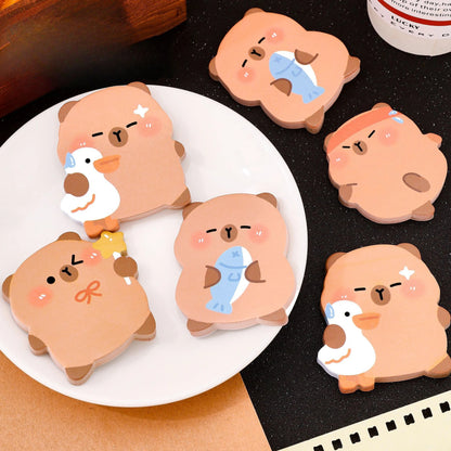 Cute Sticky Note Book Kawaii Fish Capybara Shaped Memo Writing Pads
