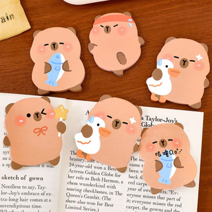 Cute Sticky Note Book Kawaii Fish Capybara Shaped Memo Writing Pads
