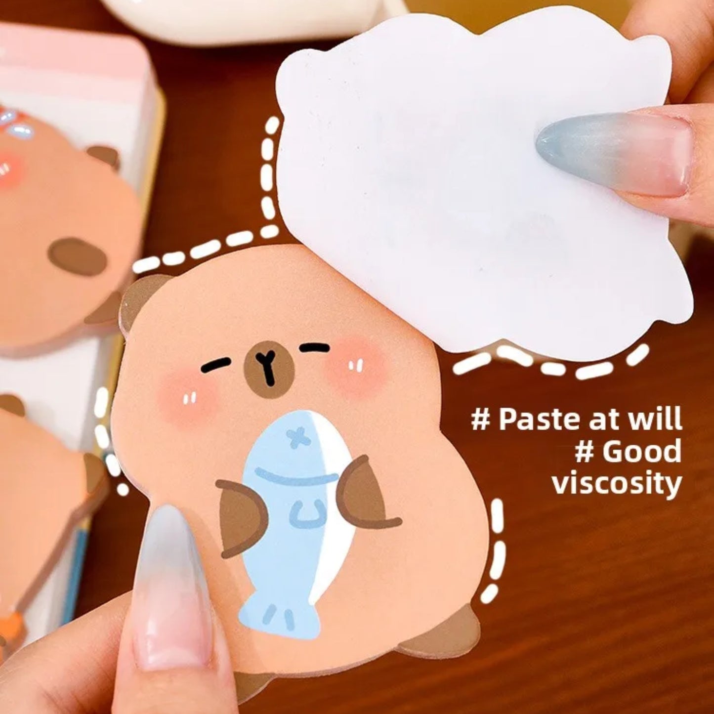 Cute Sticky Note Book Kawaii Fish Capybara Shaped Memo Writing Pads