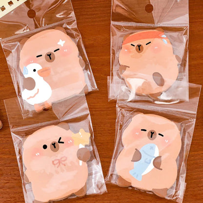 Cute Sticky Note Book Kawaii Fish Capybara Shaped Memo Writing Pads