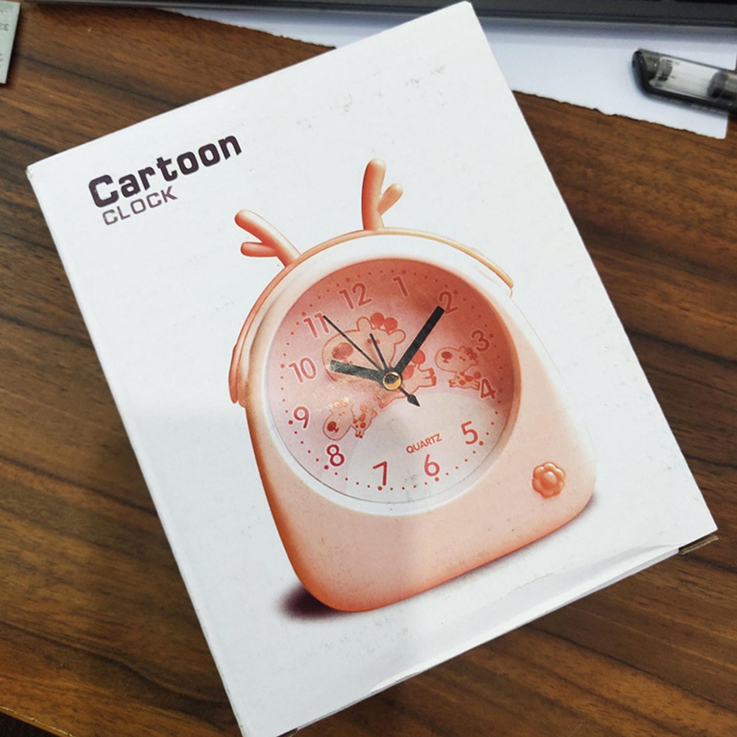 Cartoon Animal Alarm Clock Cute Personality Antlers Desktop Children Bedside Alarm Clock Candy Color Decorative Desk Clock