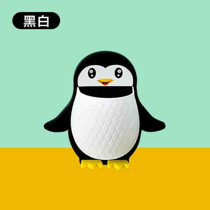 Penguin Shaped Toothbrush Holder Storage Rack Chopsticks Spoon Sundries Makeup Pen Wall Hanging Organizer Box Shelf For Bathroom