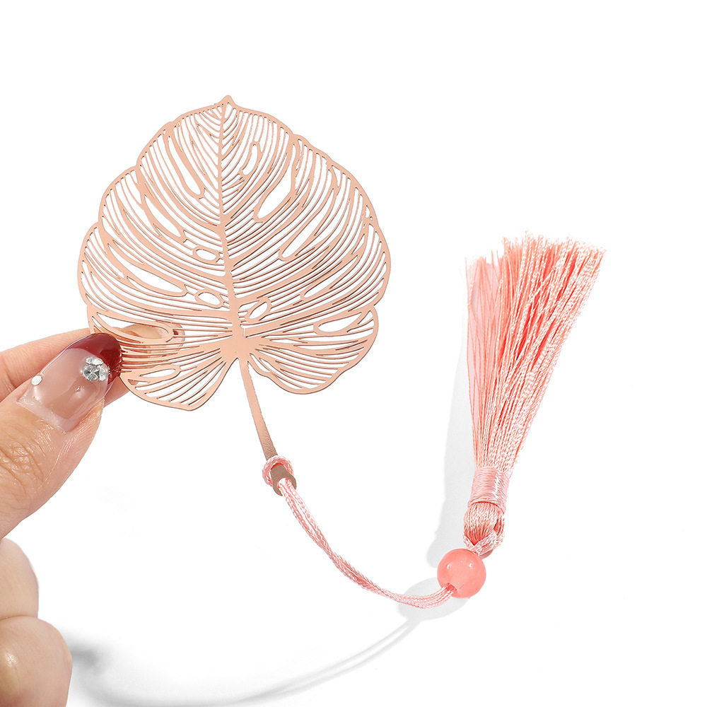 Golden Flower Bookmarks Dandelion Daisy Page Marker Stationery Tools Stainless Steel Tassels Literature Reading Lovers Gifts