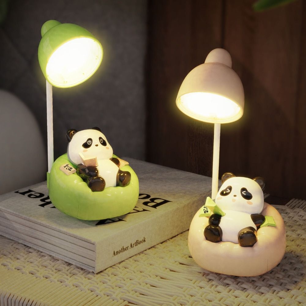 Rechargeable Sofa Panda Nightlight Ornament 360° Adjustable Cartoon Panda Mobile Phone Bracket USB-C Children's Sleep Light