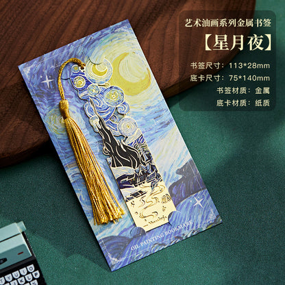 Creative Metal Oil Painting Bookmarks for Books Holder Share Book Markers Tab Decoration Bookmark Memorial Gifts Graduation Rewards for Students book marker