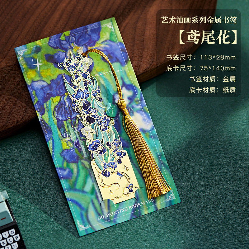 Creative Metal Oil Painting Bookmarks for Books Holder Share Book Markers Tab Decoration Bookmark Memorial Gifts Graduation Rewards for Students book marker