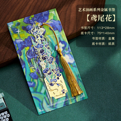 Creative Metal Oil Painting Bookmarks for Books Holder Share Book Markers Tab Decoration Bookmark Memorial Gifts Graduation Rewards for Students book marker