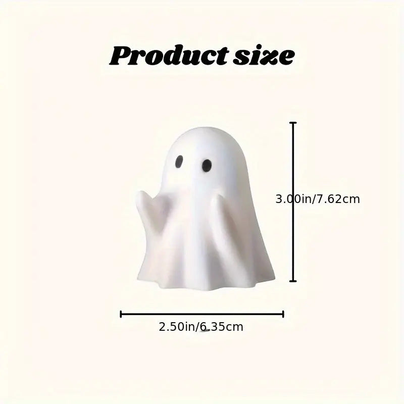 Cute Creative Ghost Pen Holder Portable Halloween Ghost Figurine Funny Decorative Little Ghost Statue