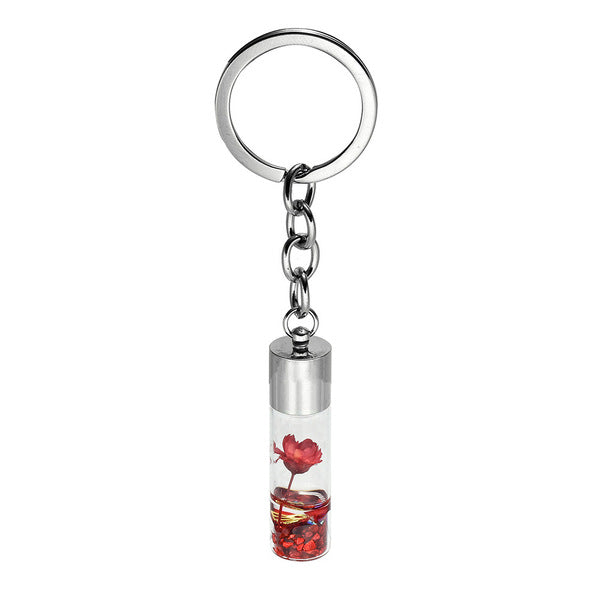 Cute Flower Wish Bottle Glass Keychain - Colorful Drift Bottle, Best Friend Gift