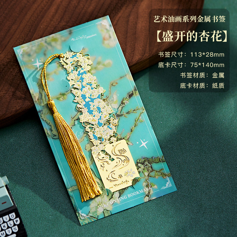 Creative Metal Oil Painting Bookmarks for Books Holder Share Book Markers Tab Decoration Bookmark Memorial Gifts Graduation Rewards for Students book marker