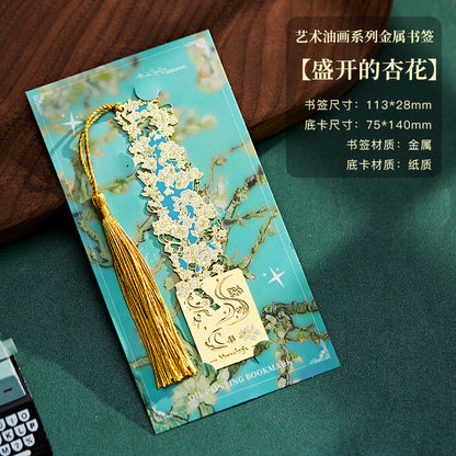 Creative Metal Oil Painting Bookmarks for Books Holder Share Book Markers Tab Decoration Bookmark Memorial Gifts Graduation Rewards for Students book marker