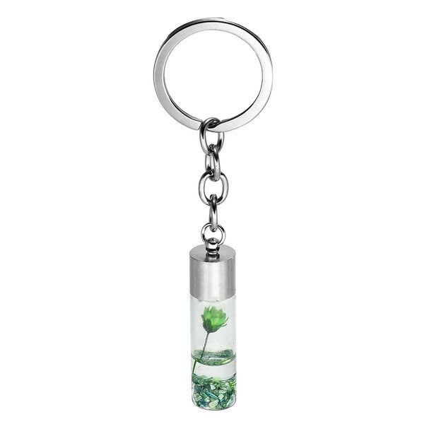 Cute Flower Wish Bottle Glass Keychain - Colorful Drift Bottle, Best Friend Gift