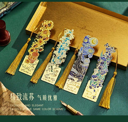 Creative Metal Oil Painting Bookmarks for Books Holder Share Book Markers Tab Decoration Bookmark Memorial Gifts Graduation Rewards for Students book marker