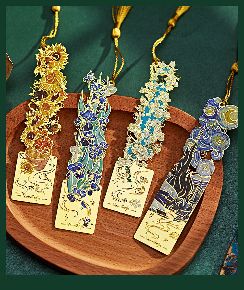 Creative Metal Oil Painting Bookmarks for Books Holder Share Book Markers Tab Decoration Bookmark Memorial Gifts Graduation Rewards for Students book marker