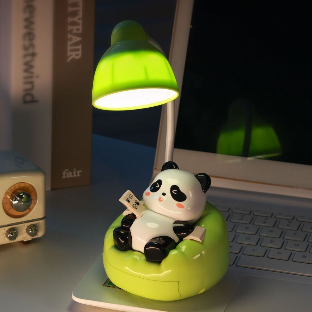 Rechargeable Sofa Panda Nightlight Ornament 360° Adjustable Cartoon Panda Mobile Phone Bracket USB-C Children's Sleep Light
