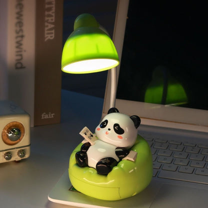 Rechargeable Sofa Panda Nightlight Ornament 360° Adjustable Cartoon Panda Mobile Phone Bracket USB-C Children's Sleep Light