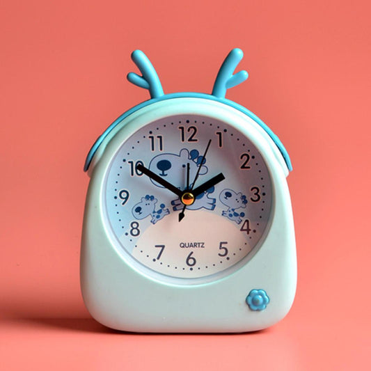Cartoon Animal Alarm Clock Cute Personality Antlers Desktop Children Bedside Alarm Clock Candy Color Decorative Desk Clock
