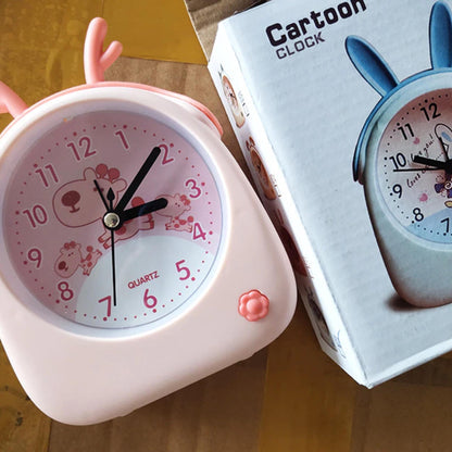 Cartoon Animal Alarm Clock Cute Personality Antlers Desktop Children Bedside Alarm Clock Candy Color Decorative Desk Clock