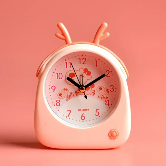 Cartoon Animal Alarm Clock Cute Personality Antlers Desktop Children Bedside Alarm Clock Candy Color Decorative Desk Clock