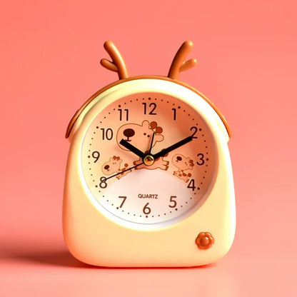 Cartoon Animal Alarm Clock Cute Personality Antlers Desktop Children Bedside Alarm Clock Candy Color Decorative Desk Clock