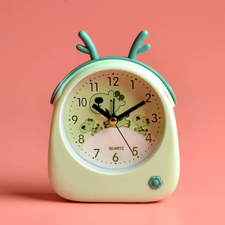 Cartoon Animal Alarm Clock Cute Personality Antlers Desktop Children Bedside Alarm Clock Candy Color Decorative Desk Clock