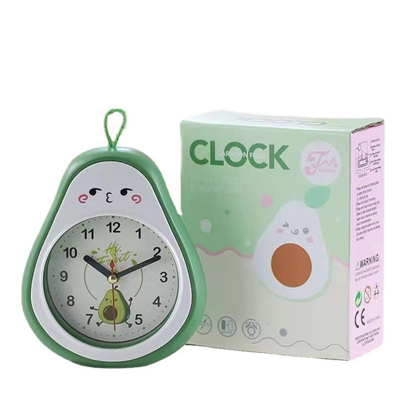 Cartoon fruit alarm clock children's gift avocado alarm clock decoration student gift desk clock