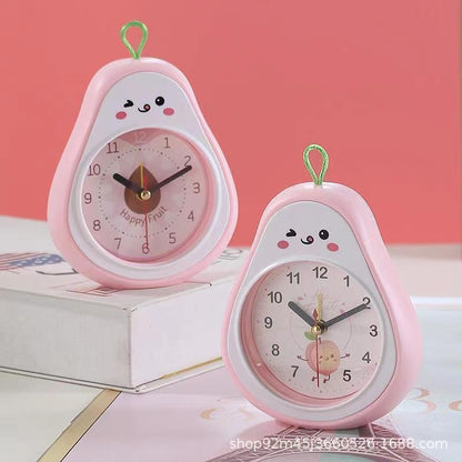 Cartoon fruit alarm clock children's gift avocado alarm clock decoration student gift desk clock