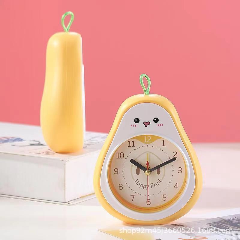 Cartoon fruit alarm clock children's gift avocado alarm clock decoration student gift desk clock