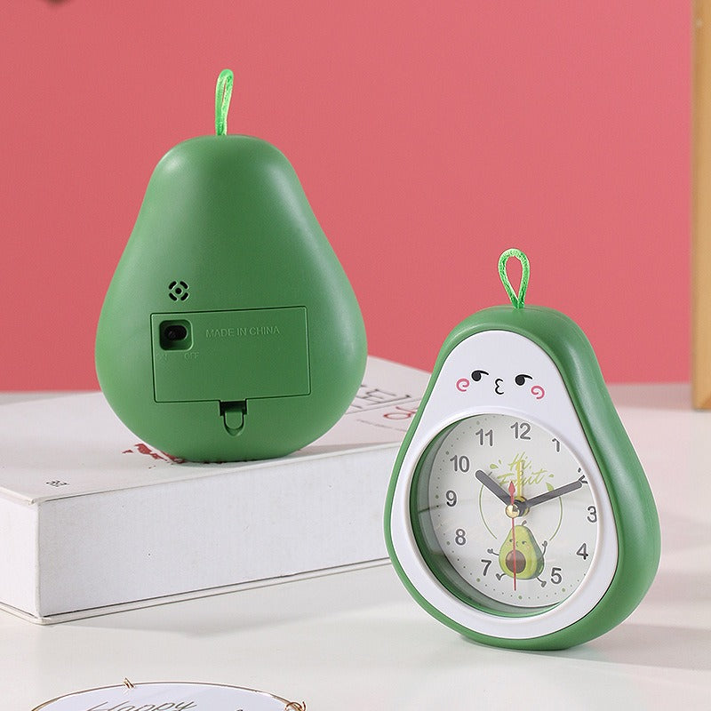 Cartoon fruit alarm clock children's gift avocado alarm clock decoration student gift desk clock