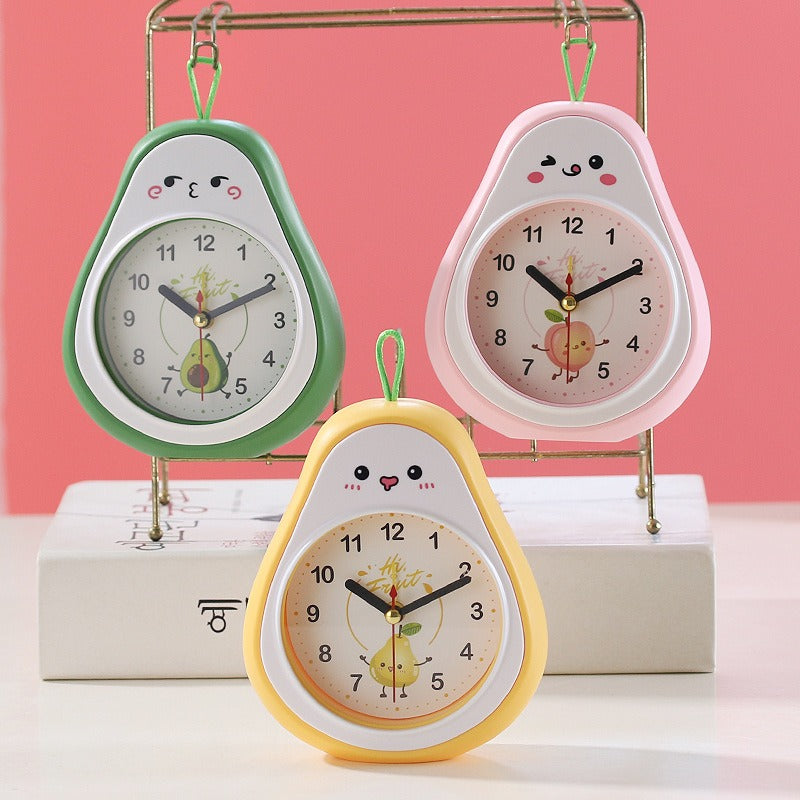 Cartoon fruit alarm clock children's gift avocado alarm clock decoration student gift desk clock