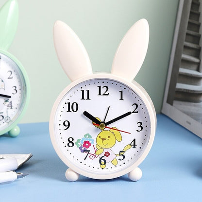 Small Cartoon Rabbit Alarm Clock Bedroom Bedside Decoration Simple Mute Small Student Gift
