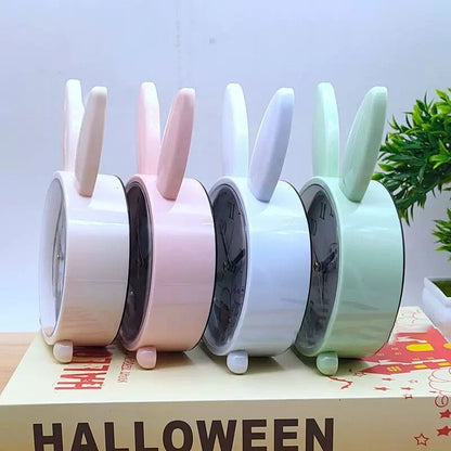 Small Cartoon Rabbit Alarm Clock Bedroom Bedside Decoration Simple Mute Small Student Gift