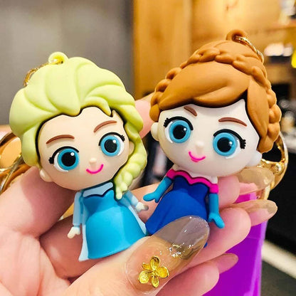 Disney Elsa Princess Keychain Frozen Cute Snow Treasure Doll Car Keyring Pendant Couple Schoolbag Ornament Keychain.