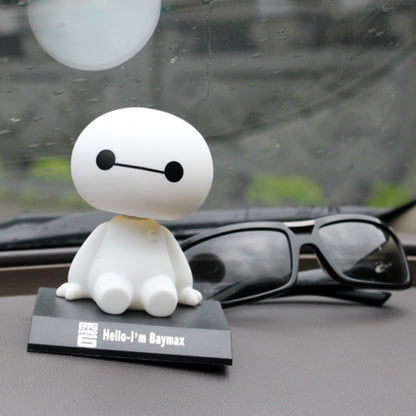 Baymax robot nodding head figure car ornaments car interior decoration big hero doll toys ornament accessories.