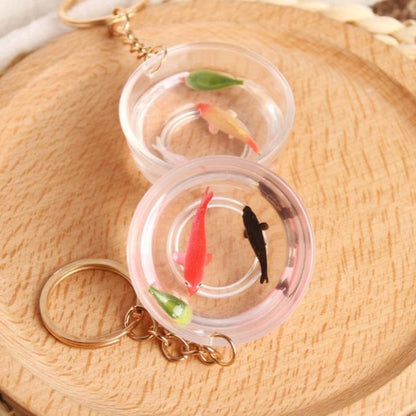 New Creative Lucky Koi Keychain Funny Fish Tank Goldfish Bag Pendant Fashion Ornaments Tourist Memorial Jewelry Gift For Friends