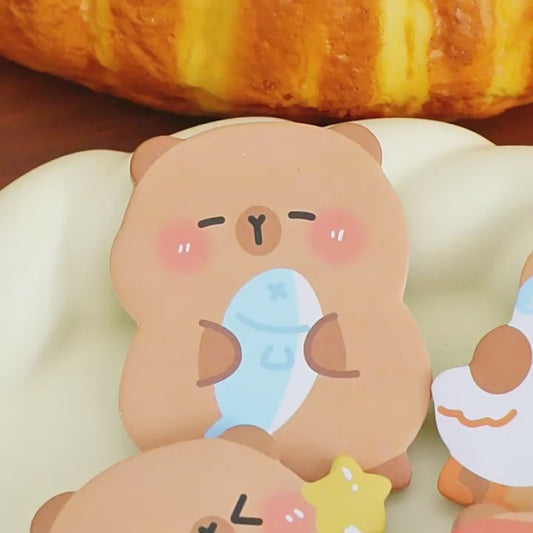 Cute Sticky Note Book Kawaii Fish Capybara Shaped Memo Writing Pads