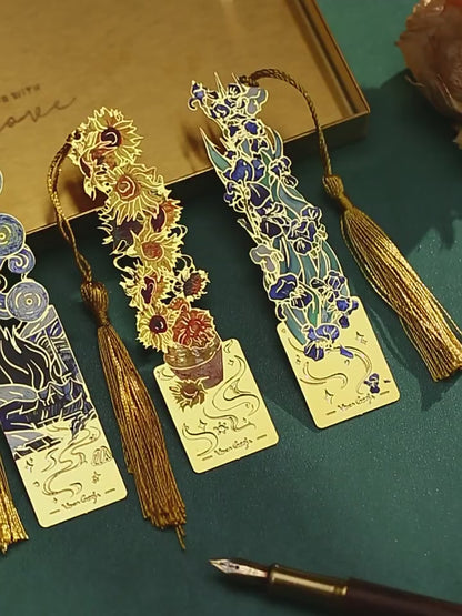Creative Metal Oil Painting Bookmarks for Books Holder Share Book Markers Tab Decoration Bookmark Memorial Gifts Graduation Rewards for Students book marker