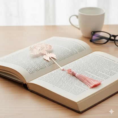 Golden Flower Bookmarks Dandelion Daisy Page Marker Stationery Tools Stainless Steel Tassels Literature Reading Lovers Gifts